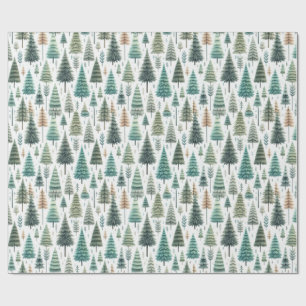 Cadeau papier d'emballage à motif de sapin