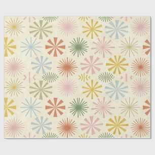 Cadeau Papier d'emballage à motif de starburst rétro mili