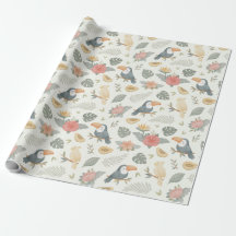Papier d'emballage à motif de Toucan tropical et P