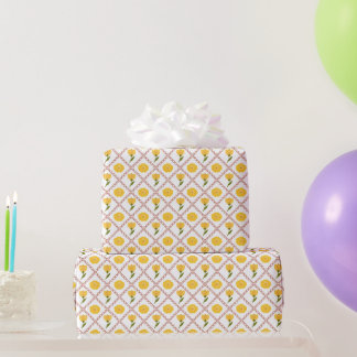 Cadeau Papier d'emballage à motif floral de bouton d'or j
