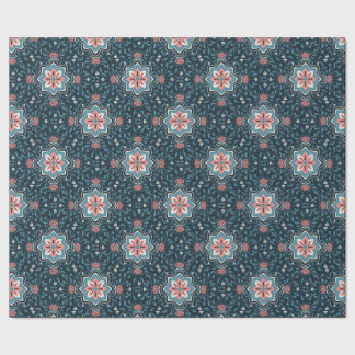 Cadeau Papier d'emballage à motif floral folklorique