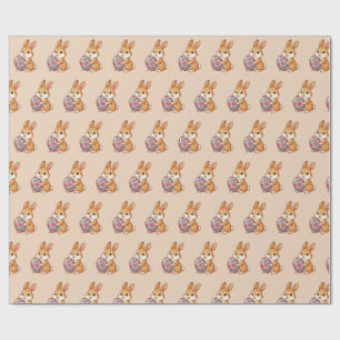 Cadeau Papier d'emballage à motif lapin de Pâques Art b