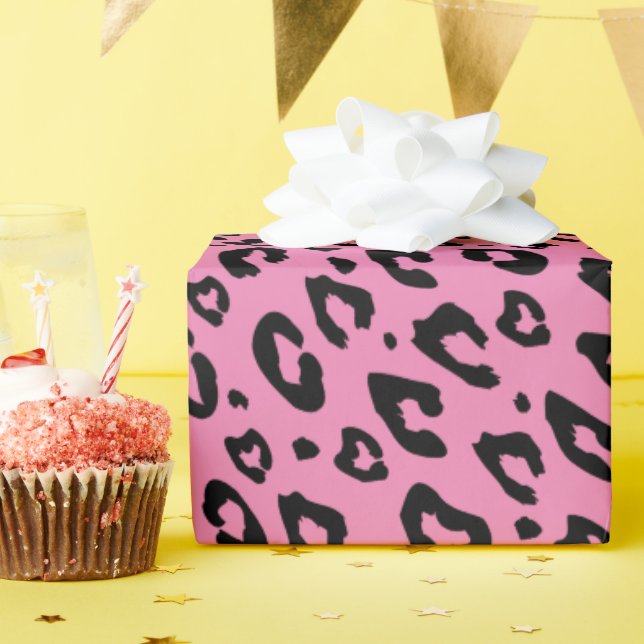 Cadeau Papier d'emballage à motif léopard rose (Fête d'anniversaire)