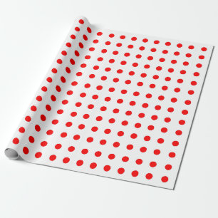 Cadeau Papier d'emballage à motif pois rouge