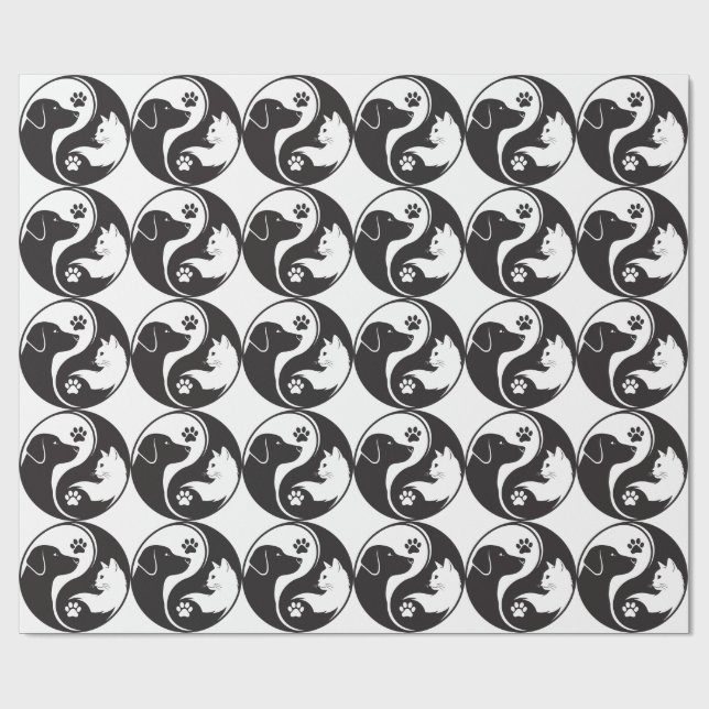 Cadeau Papier d'emballage à motif Yin Yang Pet Harmony -  (Plat)