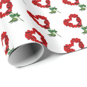 Cadeau Papier d'emballage à pétales de roses pour la Sain