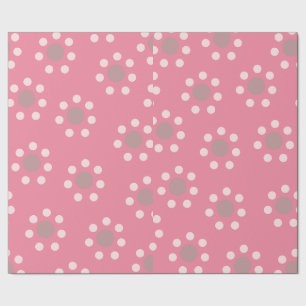 Cadeau Papier d'emballage à pois fleurs roses