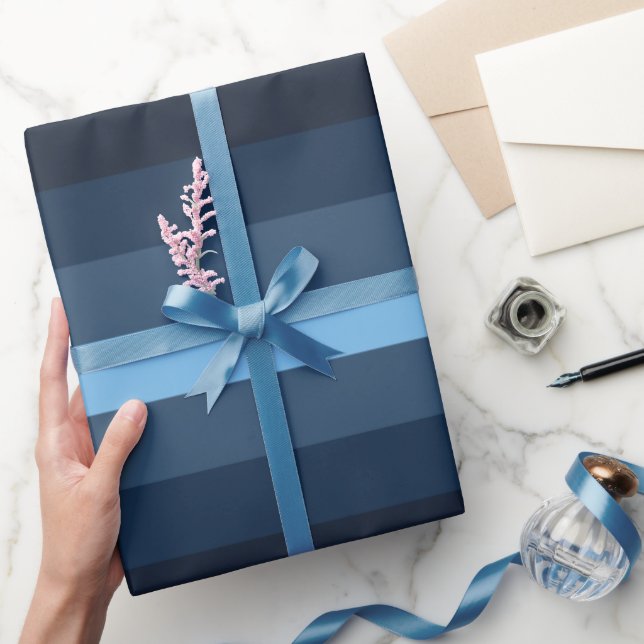 Cadeau Papier d'emballage à rayures bleues (Cadeaux)