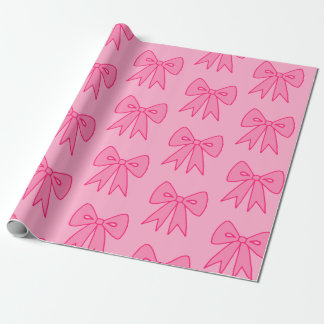 Cadeau Papier d'emballage à rubans roses