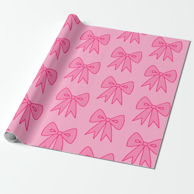 Cadeau  Papier d'emballage à rubans roses  (Déroulé)