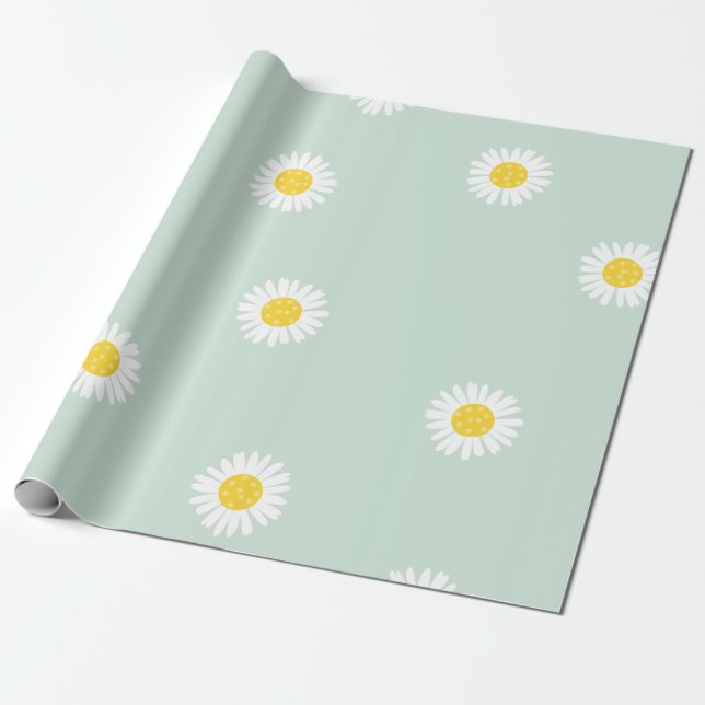 Cadeau Papier d'emballage à texture de chrysanthème (Déroulé)