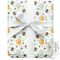Papier d'emballage Abeilles au miel floral