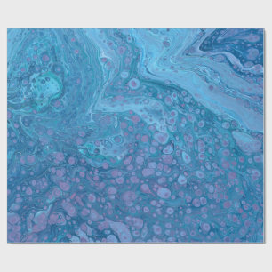 Cadeau Papier d'emballage abstrait bleu violet Ocean Bree