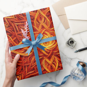 Cadeau Papier d'emballage abstrait Mandala Fil Rouge