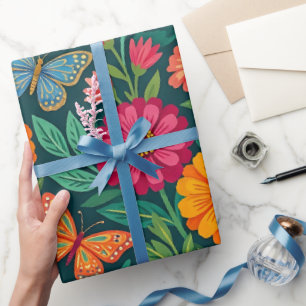 Cadeau Papier d'emballage abstrait papillons Zinnia Indie