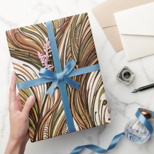 Cadeau Papier d'emballage abstrait Queue de baleine Tons