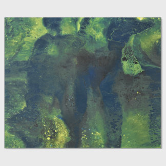 Cadeau Papier d'emballage abstrait vert profond Jaded Lov