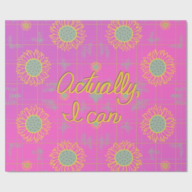 Cadeau papier d'emballage Actually I Can (Plat)