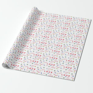Cadeau papier d'emballage amour