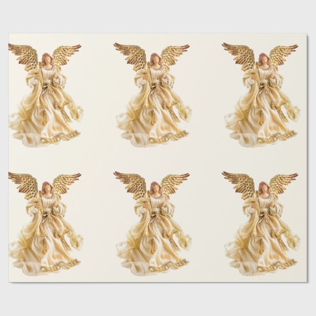 Cadeau Papier d'emballage Ange Doré (Plat)