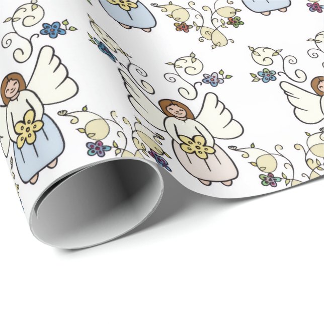 Cadeau Papier d'emballage Ange Gardien (Coin rond)