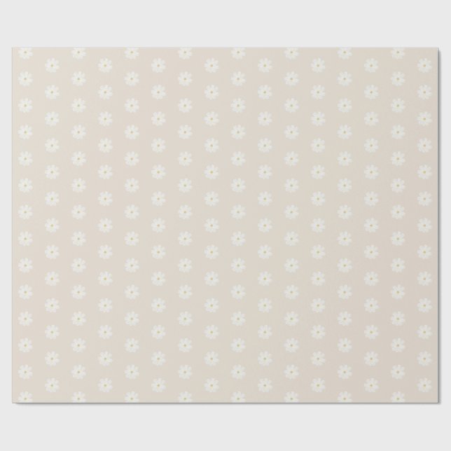 Cadeau Papier d'emballage aquarelle Boho Daisy (Plat)