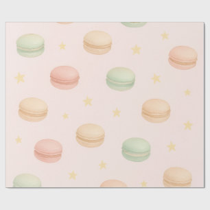 Cadeau Papier d'emballage aquarelle Macaron Pastel & Étoi