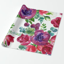 Papier d'emballage - Aquarelle Motif Floral