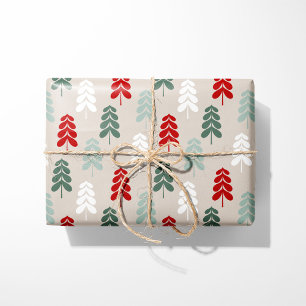 Cadeau Papier d'emballage Arbres de Noël Rétro