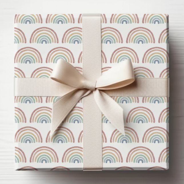 Cadeau Papier d'emballage arc-en-ciel bohème (Colorful Boho Rainbow Wrapping Paper by Painted Paperie
)