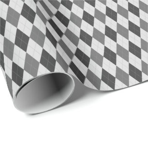 Cadeau Papier d'emballage Argyle Tons Gris