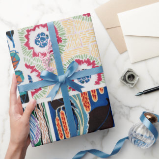 Cadeau Papier d'emballage Art nouveau à motifs floraux co