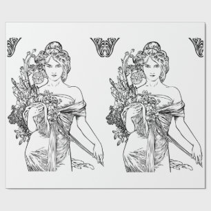 Cadeau Papier d'emballage Art nouveau Alphonse Mucha