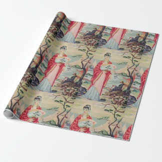Cadeau Papier d'emballage asiatique vintage de la femme