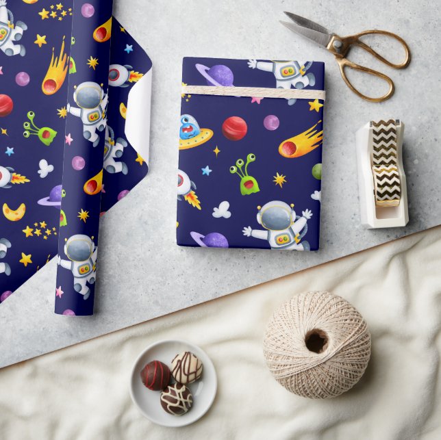 Cadeau Papier d'emballage Astronaute Aliens de l'espace (Artisanat)