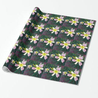 Cadeau Papier d'emballage au lys violet et or