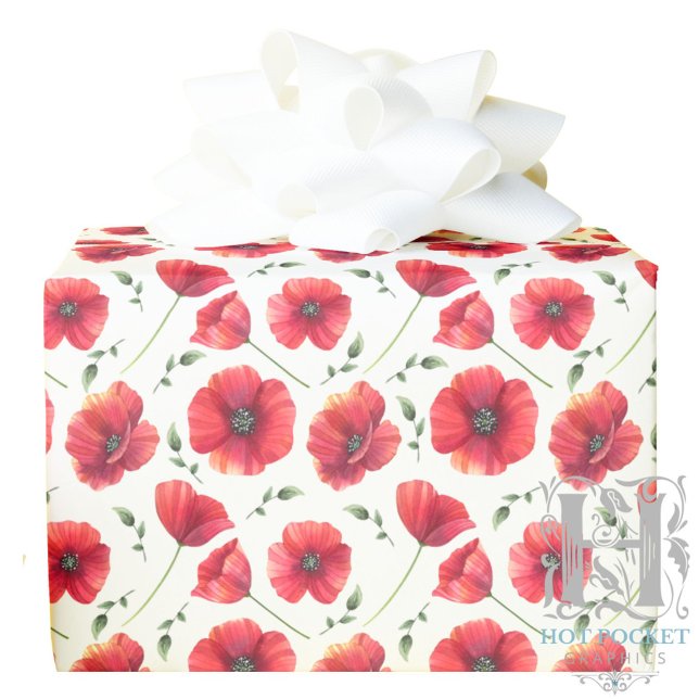 Cadeau Papier d'emballage aux coquelicots (Créateur téléchargé)