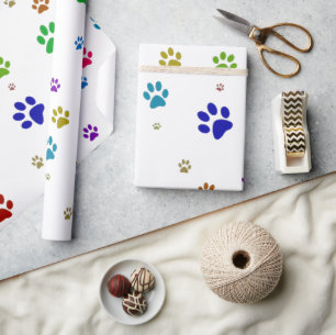 Cadeau Papier d'emballage aux empreintes de pattes d'anim
