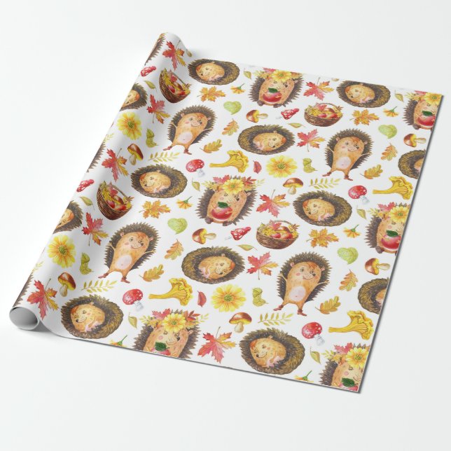 Cadeau Papier d'emballage aux hérissons (Déroulé)
