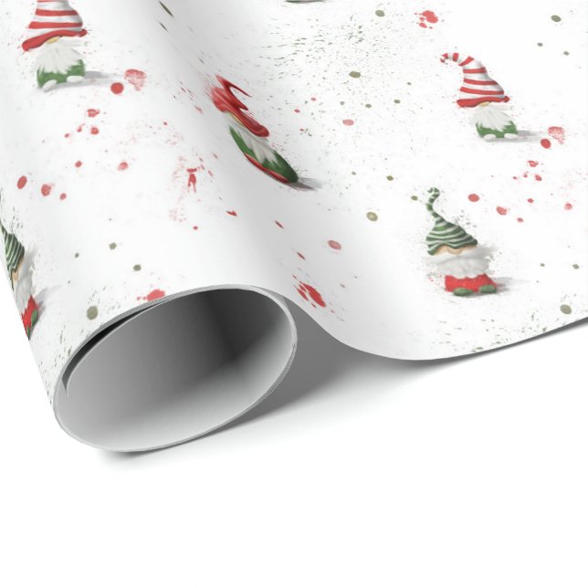 Cadeau Papier d'emballage aux lutins (Coin rond)