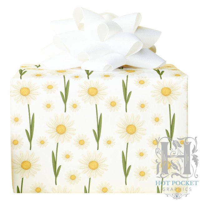 Cadeau Papier d'emballage aux marguerites (Créateur téléchargé)