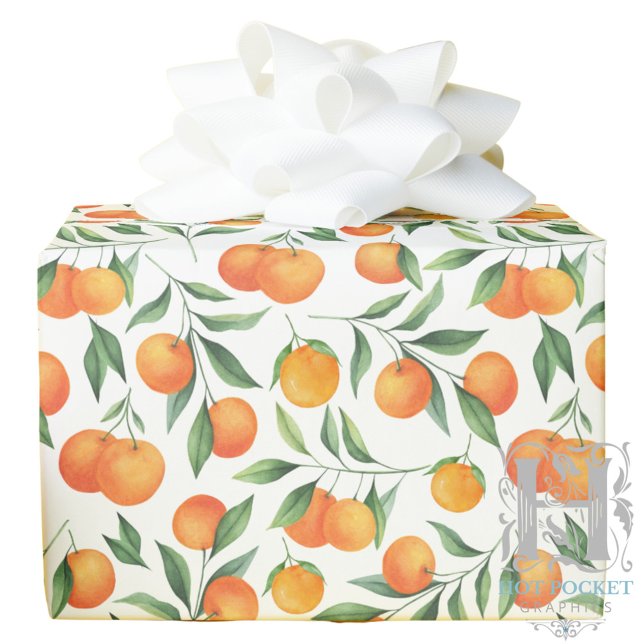 Cadeau Papier d'emballage aux oranges (Créateur téléchargé)