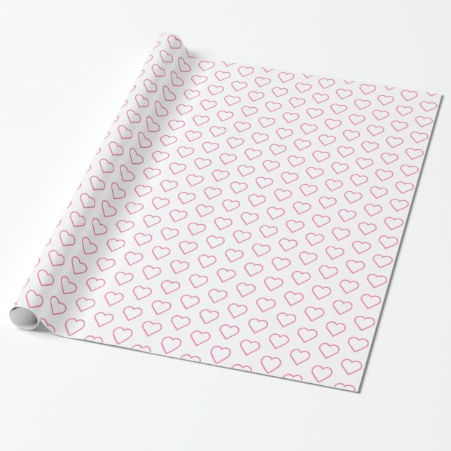 Cadeau Papier d'emballage avec coeurs (Déroulé)