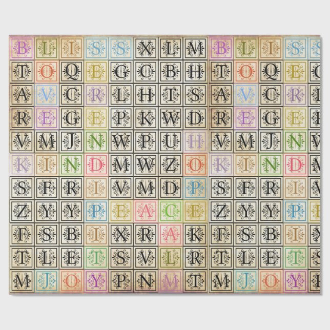 Cadeau papier d'emballage avec des mots de motivation (Plat)