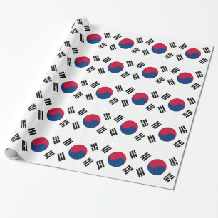 Cadeau Papier d'emballage avec le drapeau de la Corée du