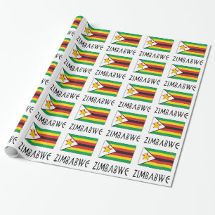 Cadeau Papier d'emballage avec le Zimbabwe et le drapeau 