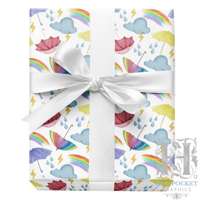Cadeau Papier d'emballage Averses arc-en-ciel (Créateur téléchargé)