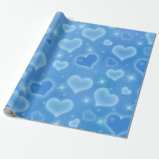 Cadeau Papier d'emballage Baby Blue Heart