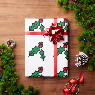 Cadeau Papier d'emballage Baies de houx