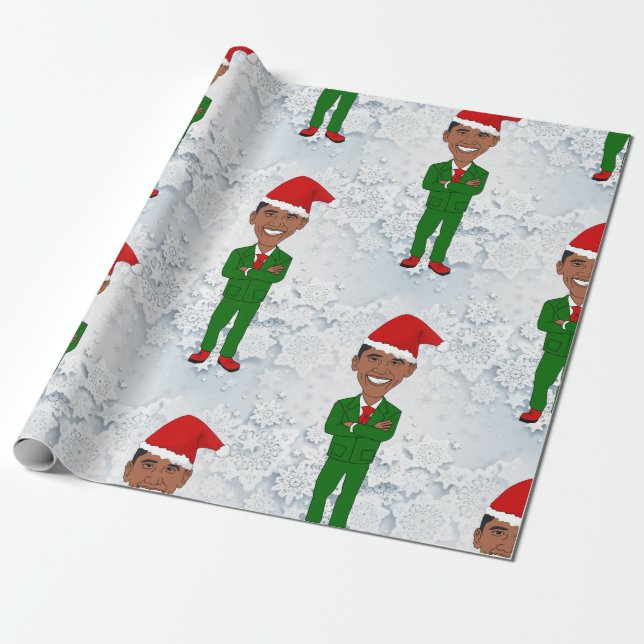 Cadeau papier d'emballage barack obama santas (Déroulé)